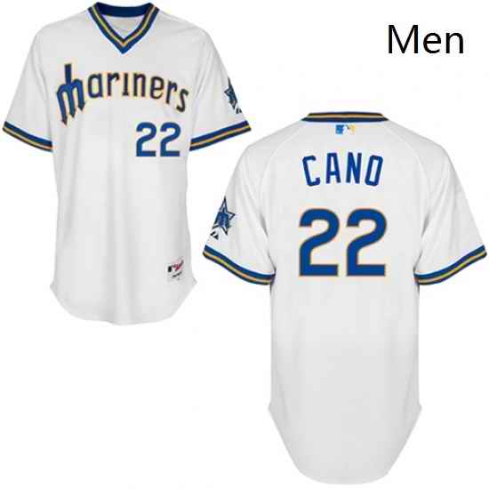 Mens Majestic Seattle Mariners 22 Robinson Cano Authentic White 1979 Turn Back The Clock MLB Jersey